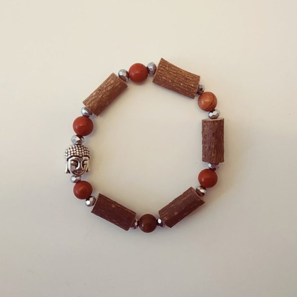 Bracelet-Bouddha-Jaspe-rouge-et-Bois-de-Noisetier