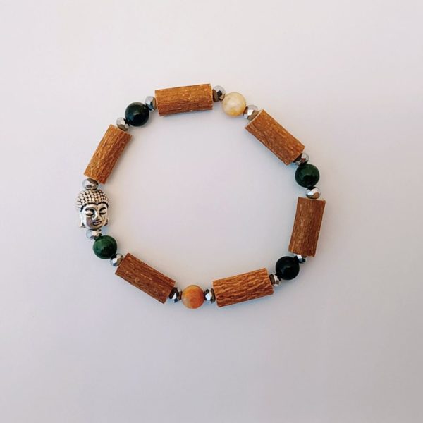 Bracelet-Bouddha-Tourmaline-Multicolore-et-Bois-de-Noisetier