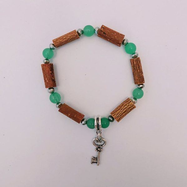 Bracelet-Clé-Aventurine-et-Bois-de-Noisetier