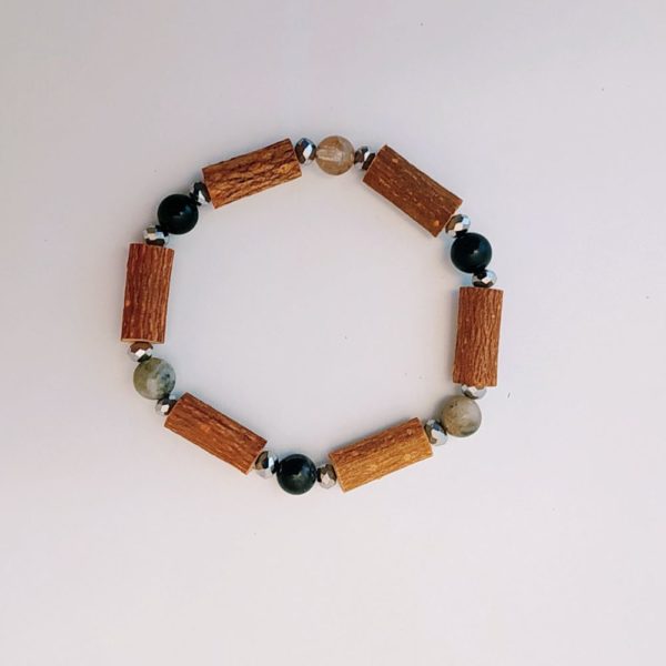 Bracelet-Tourmaline-Multicolore-et-Bois-de-Noisetier